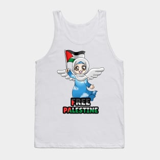 FREE PALESTINE CHIBI GIRL Tank Top